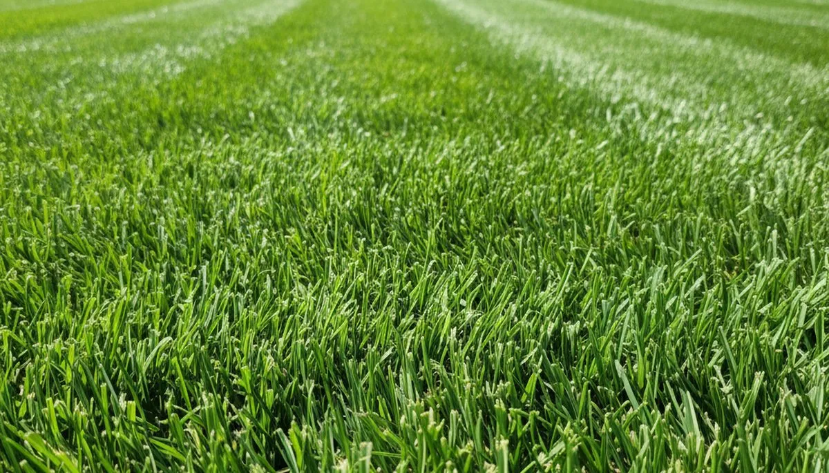 Close-up of freshly mowed green grass showing precise lawn care quality in Santa Rosa, CA landscaping
