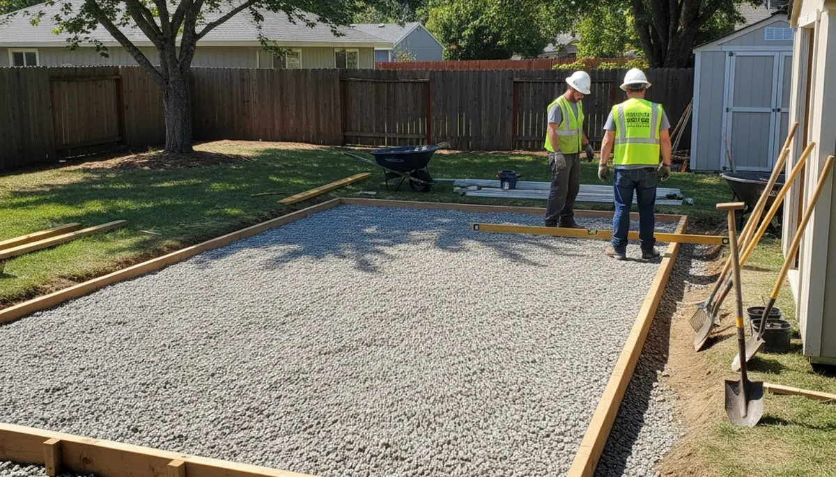 Professional shed foundation and base preparation by landscaping experts in Santa Rosa, CA
